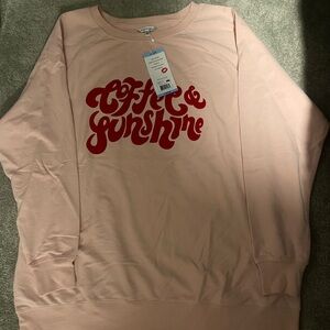 Pink Sweatshirt with Red Graphic